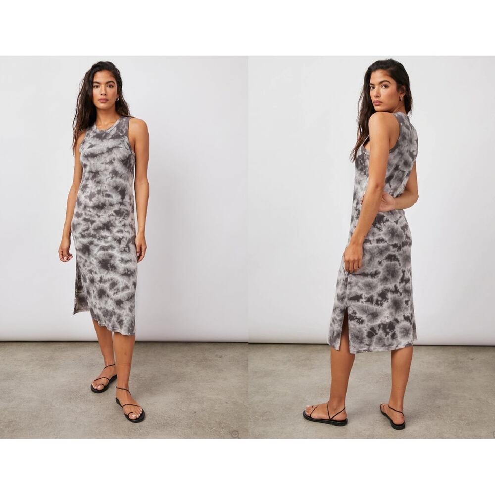 RAILS Tie Dye Tank Midi Dress Size XS in Gray Fog Casual Boho - Picture 4 of 10